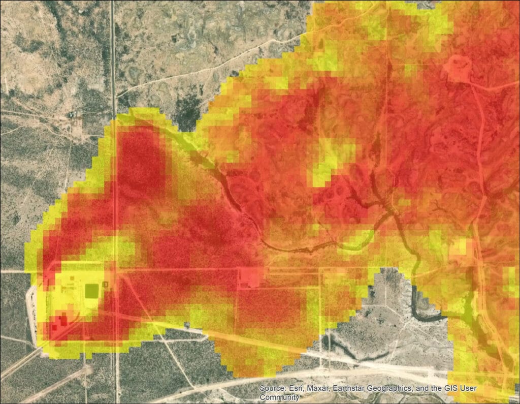 An image of emissions data, delivered by satellite, in the AIRMO platform